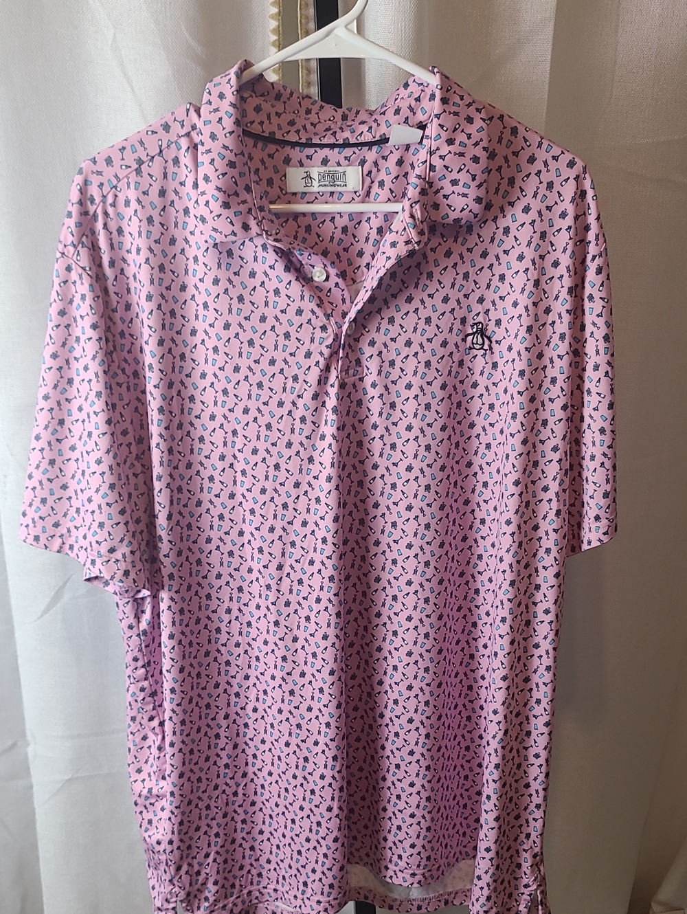 Original Penguin Golf Polo Shirt Martini Glasses Size Xl